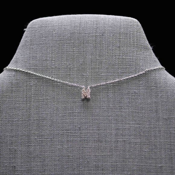 mini Initial crystal pendant necklace Clavicle Necklace - Picture 11 of 17